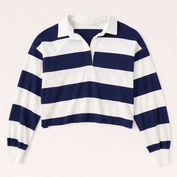 aerie Tops - Aerie Top Cropped Stripes Blue White Rugby Shirt Size Small Preppy y2k Casual